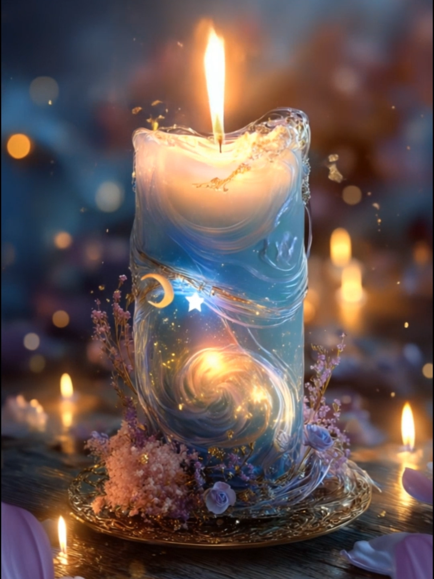 🕯️✨ The Enchanted Flames of Fantasy ✨🌙 Let's step into a world where candles hold entire realms within their flames. Each magical candle glows softly, revealing a breathtaking fantasy scene inside. #aiart #AIfantasy #TiktokMagic #fantasy #enchantedfantasies #fyp #magicmoments #magicalvibes