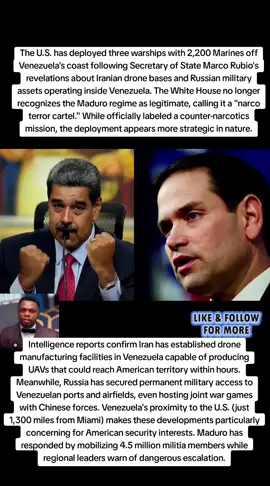 Marco Rubio Explains Why US Is Preparing To #Invade Venezuela #Venezuela​ #USmilitary​ #MarcoRubio​ #NationalSecurity​ #Maduro​ #IranianDrones​ #RussianMilitary​ #LatinAmerica​ #GeopoliticalTension​ #DrugInterdiction​ #MarineDeployment​ #ForeignPolicy​ #RegionalSecurity​