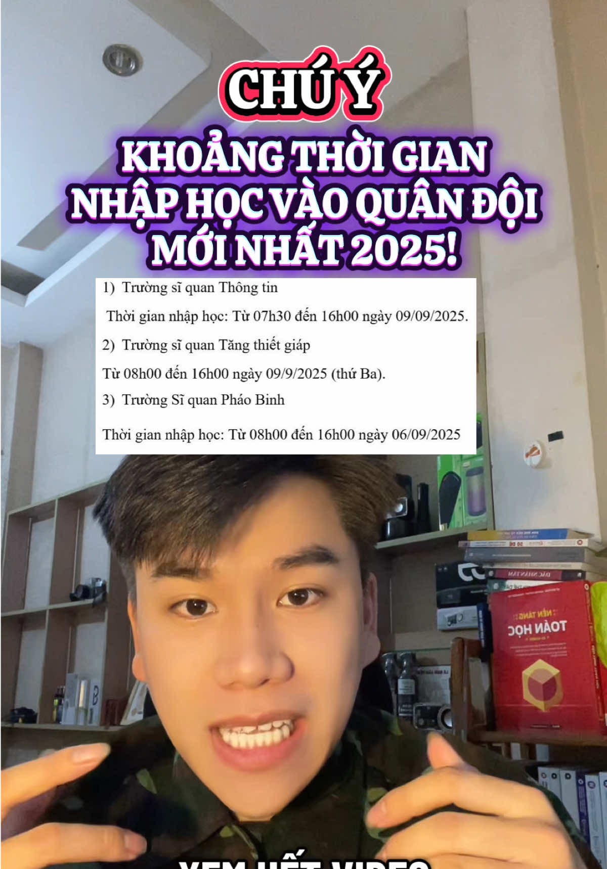Khoảng thời gian NHẬP HỌC vào các trường Quân đội mới nhất 2025! #nhapngu #tuyensinhquansu #tuyensinhquandoi #nvqs #viral 