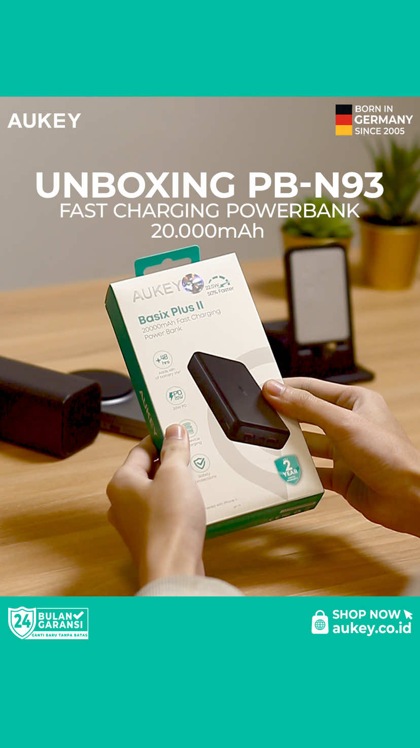 Aukey Powerbank PB-N93 ✨ Kapasitasnya 20.000mAh ✨ 3 Port. 2X USB-A 2X USB-C ✨ Sudah Fast Charging 22,5W Max Ouput #AukeyIndonesia #Aukey #powerbank20000mah #powerbankfastcharging 