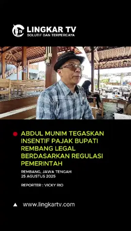 Abdul Munim Tegaskan Insentif Pajak Bupati Rembang Legal Berdasarkan Regulasi Pemerintah Polemik insentif pajak Bupati Rembang mendapat klarifikasi dari tim advokasi Harno. Abdul Munim menegaskan pemberian insentif pajak kepada kepala daerah sudah diatur dalam peraturan pemerintah tentang bagi hasil pajak sehingga sah secara hukum. Ia meluruskan informasi bahwa Bupati Harno menerima Rp78 juta. Jumlah itu merupakan akumulasi dua periode. Harno hanya menerima Rp22 juta bersih untuk satu triwulan terakhir, sementara Rp44,4 juta telah diterima Bupati sebelumnya, Abdul Hafidz. Munim menegaskan insentif pajak bukan kebijakan daerah, melainkan regulasi pemerintah pusat. Klarifikasi ini diharapkan bisa menghentikan simpang siur informasi di masyarakat. Publik diminta lebih bijak menyikapi isu tersebut.