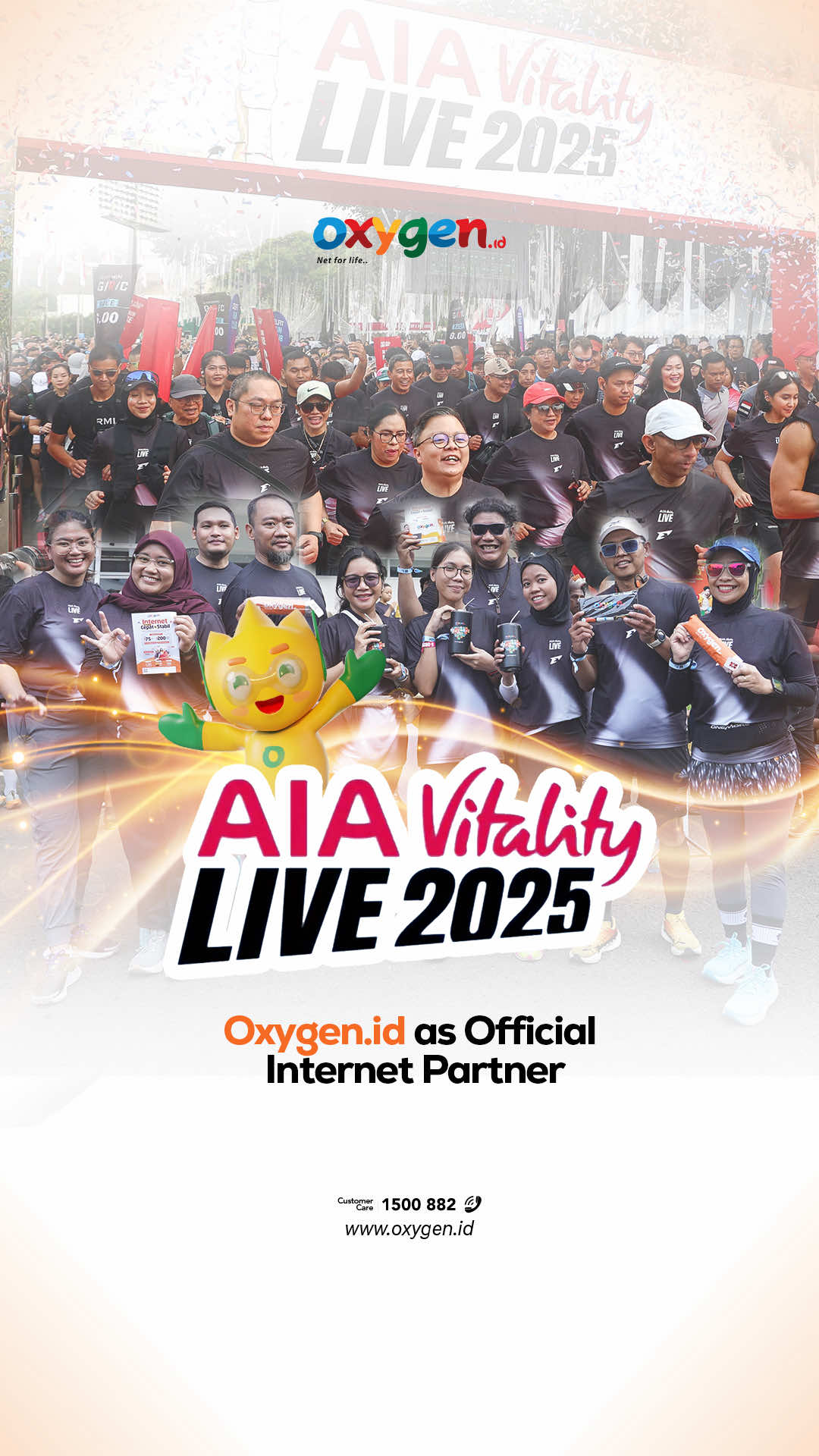 ⚡ FULL ENERGI, FULL KEBAHAGIAAN‼️🎉 Dari langkah pertama 5K Run, semangat Cardio Move & Body Combat, sampai nyanyi bareng Maliq & D’Essentials serta Dewa19 feat. Marcello Tahitoe — AIA Vitality Live 2025 benar-benar pecah! 🎶🔥 Bukan sekadar festival, tapi perayaan movement, music & moments untuk hidup lebih sehat, panjang, dan lebih baik bersama. ❤️ Bangga banget, OXYGEN.ID hadir sebagai OFFICIAL INTERNET PARTNER demi kelancaran acara luar biasa ini! 🚀 Yuk, tonton lagi momen-momen serunya, Oxygeners! Jangan sampai ketinggalan! 🎥👀 Untuk info lengkapnya, silahkan hubungi ⬇️ ☎️1500 882 📱 08875675678 💻 www.Oxygen.id #Oxygenid #NetForLife #InternetUnlimited #run  #race  #AIA #maliqndessentials  #dewa19  #fyp 