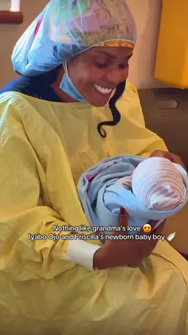 Grandma duties unlocked! Iyabo Ojo beams with joy holding Priscilla’s baby boy 🍼❤️✨ #iyaboojo #priscillaojo #hiptv #newbornbaby #iyaboojofespris 