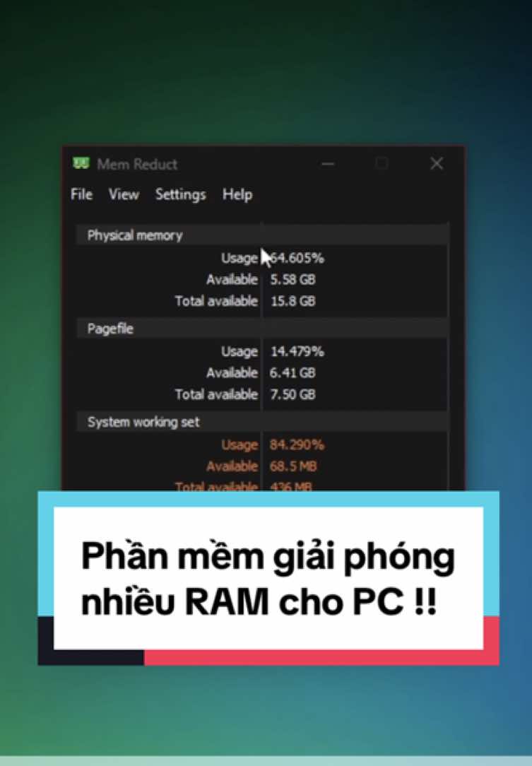 Phần mềm giải phóng rất nhiều RAM cho máy tính !! #nguyencongpc #ThanhCongNghe #LearnOnTikTok #xuhuong #viral