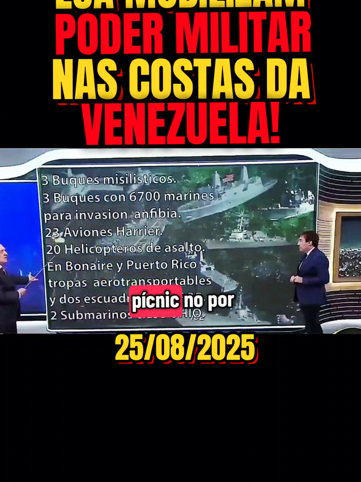 🚨 URGENTE: EUA MOBILIZAM PODER MILITAR NAS COSTAS DA VENEZUELA! 🇺🇸⚡🇻🇪 25/08/2025 O analista Carlos Ruckauf revelou novos detalhes sobre as forças americanas posicionadas próximas à Venezuela. Segundo ele, Maduro e o Cartel dos Sóis, liderado por Diosdado Cabello, estão na mira — e o país pode estar perto de sua libertação. #Venezuela #EUA #Maduro #DiosdadoCabello #Urgente