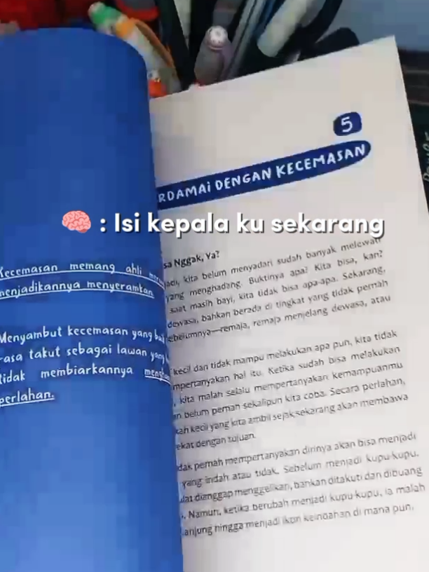 🧠: Isi kepala ku sekarang #overthingking #anxiety #SelfImprovement #BookTok #rekomendasibuku 