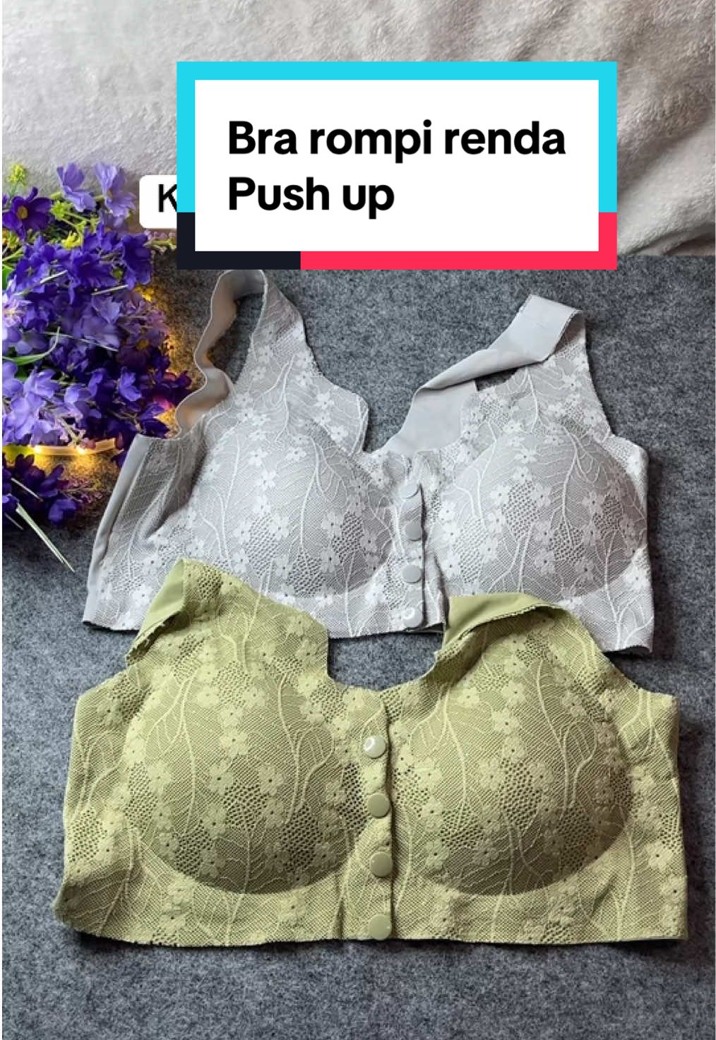 Bra rompi renda push up kancing depan#brakancingdepan 