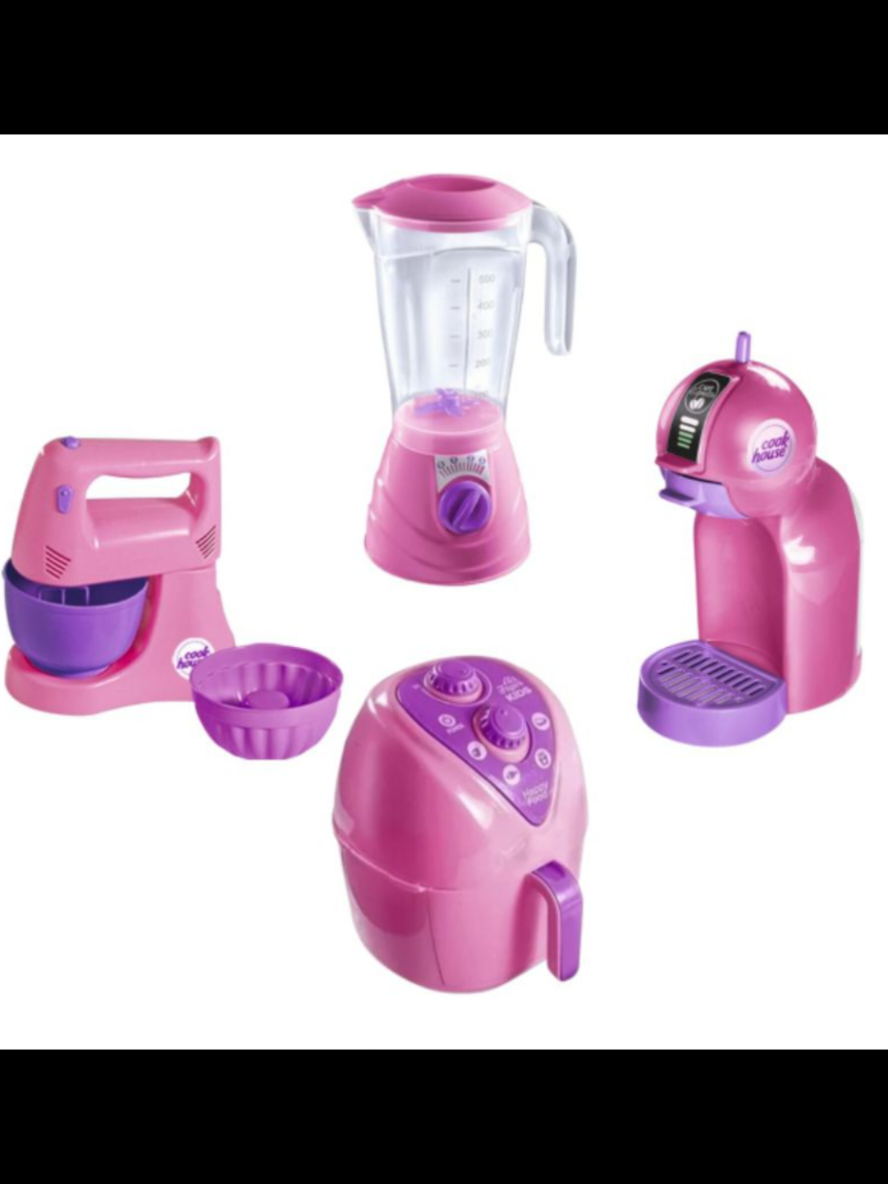 🔥 Kit Brinquedo Cozinha Infantil Com 4 Brinquedos Air Fryer Batedeira Cafeteira E Liquidificador a partir de 💰 *R$47,51* 😱 🛒 Compre agora olha os comentários.  ⚠️ Promoção sujeita à alteração de preço e estoque do site