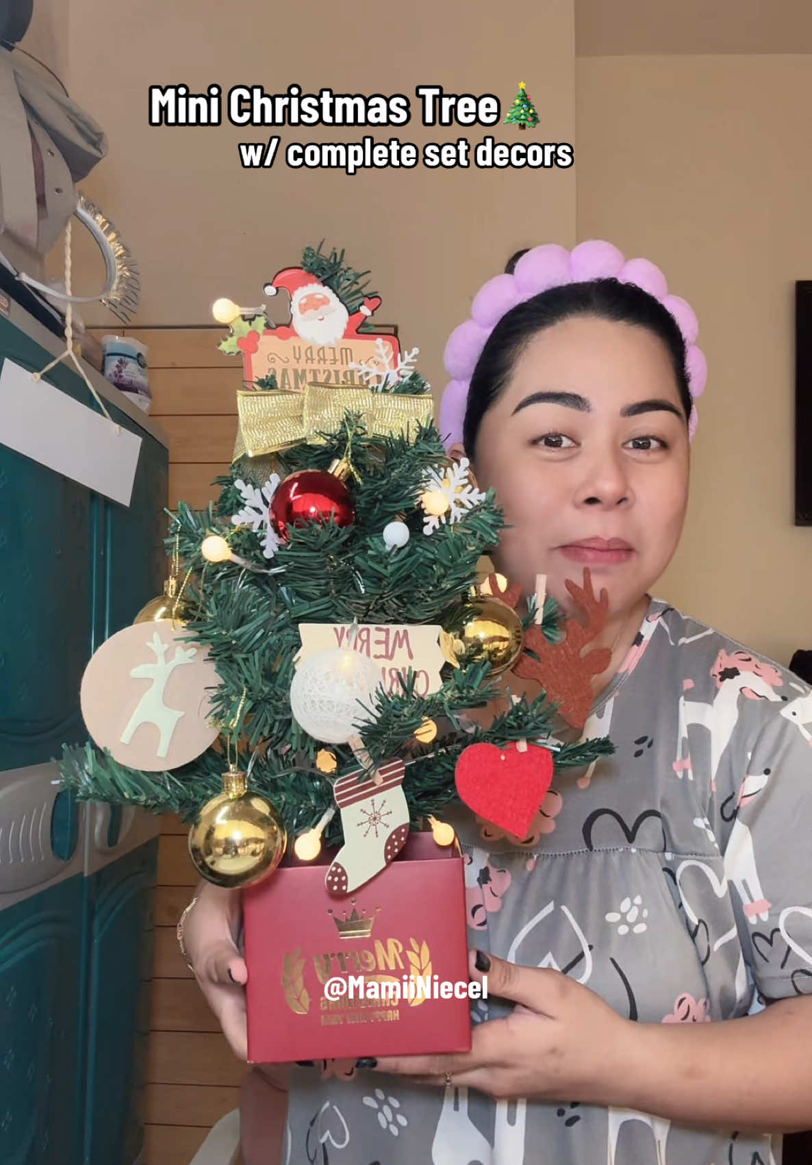 Ang ganda nitong Mini Christmas Tree w/ lights na at may kasama nang decors🎄 #minichristmastree #christmastree #christmasdecor #christmas 