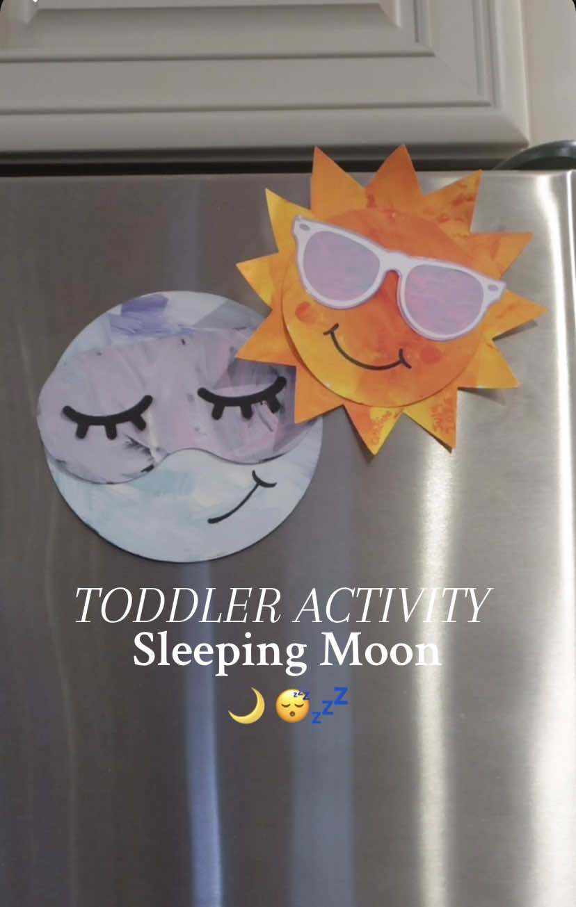 The svg file for the moon and sun are in my bio. You can download them for free! #toddleractivity #toddlerartsandcrafts #artsandcrafts #toddlermom #momlife 