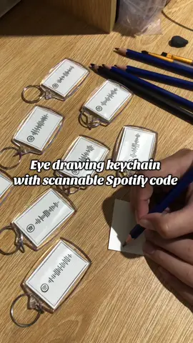 Eye drawing keychain with scannable Spotify code | How to order? Message me on ig : izmekhay #art #drawing #eyekeychain #artwork #trending 