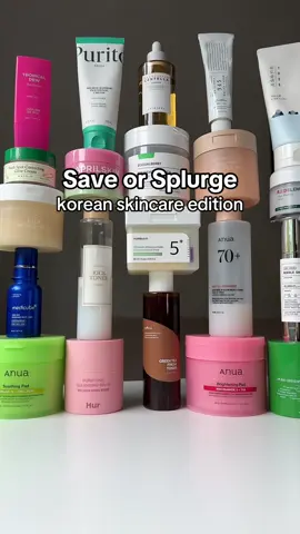 Save or Splurge korean skincare products  #darkspot #hyperpigmentation #brighteningserum#brighteningpad #anua@anua_global @imfrom_us @Arencia @MEDIHEAL Global 