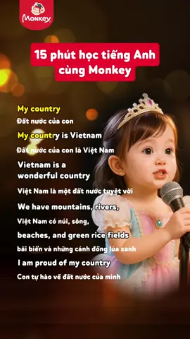 I love Vietnam 🇻🇳❤️ #MonkeyJunior #englishforkids #quockhanh #tienganhchobe #tienganhtreem 