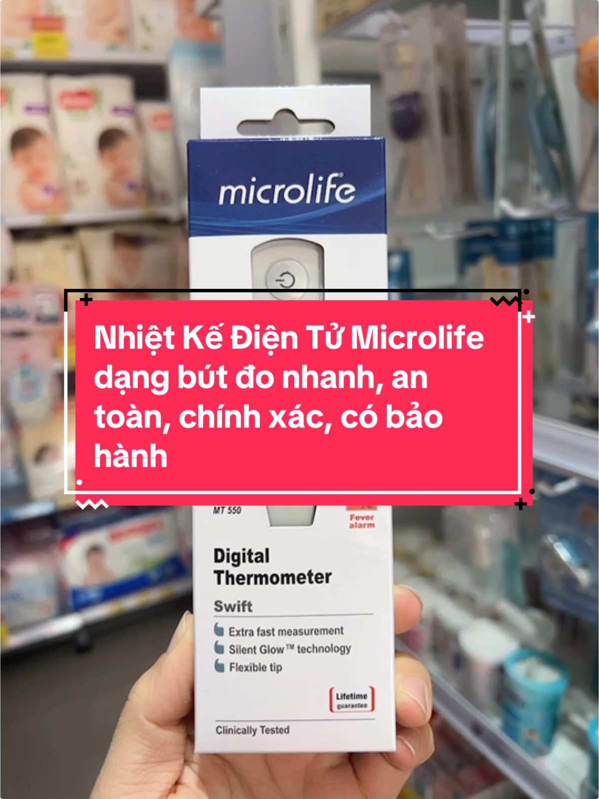 Nhiệt Kế Điện Tử Microlife dạng bút đo nhanh, an toàn, chính xác, có bảo hành#nhietkedientu #microlife #xuhuong #donhietdo #nhietke #mevabe #mebimsua 