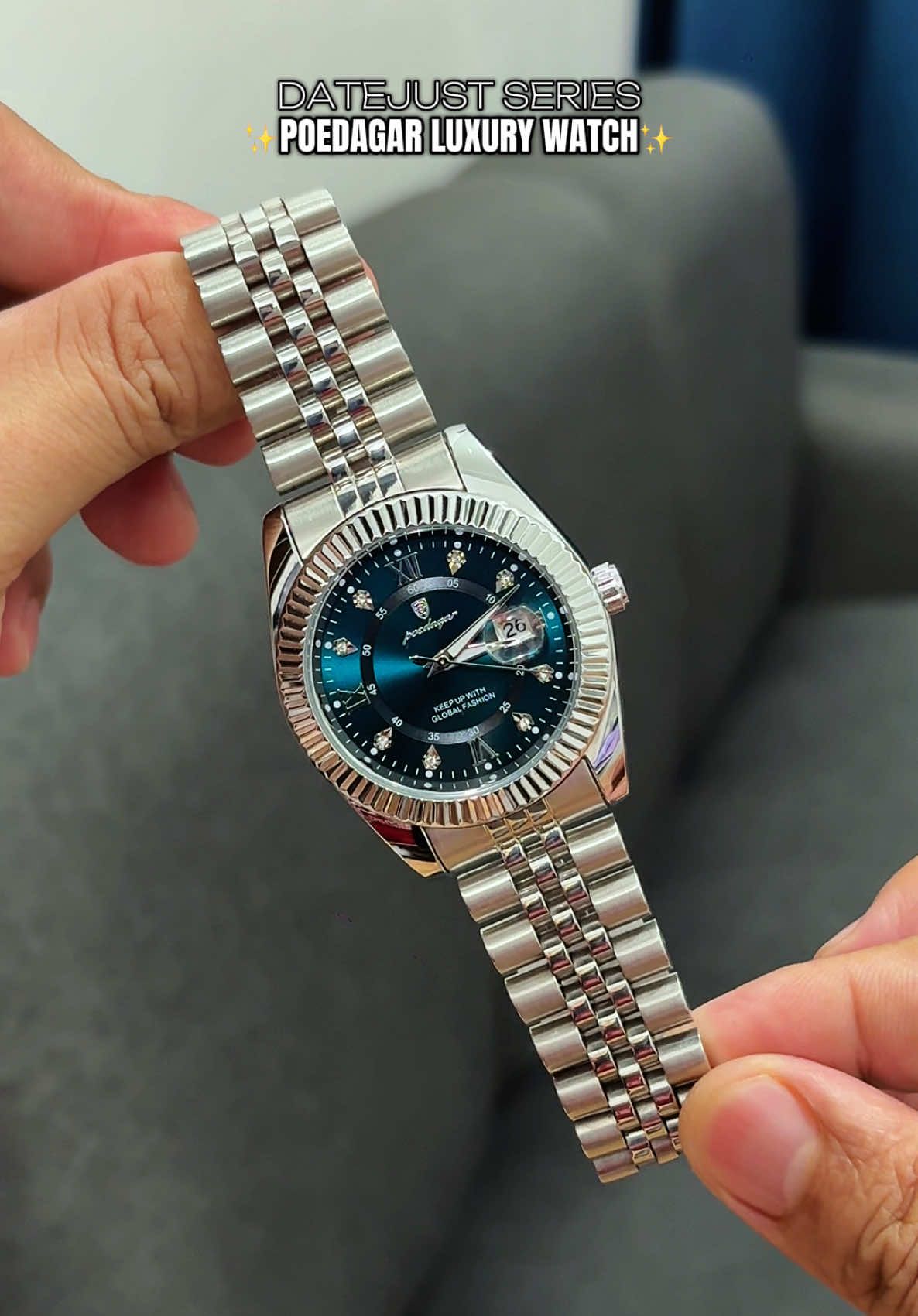Poedagar luxury watch for men, datejust series of poedagar watch. #poedagarwatch #watch #watches #fashion #trendywatch 