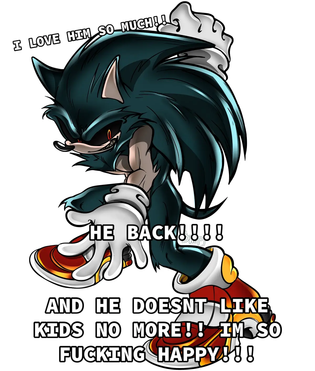 I’m sorry it just makes me happy that a Exe that I liked was turned in a grapist. And after all of these years that Exe is getting remade into peak stuff!! #sonicexe #nightmarebeginning #sark 