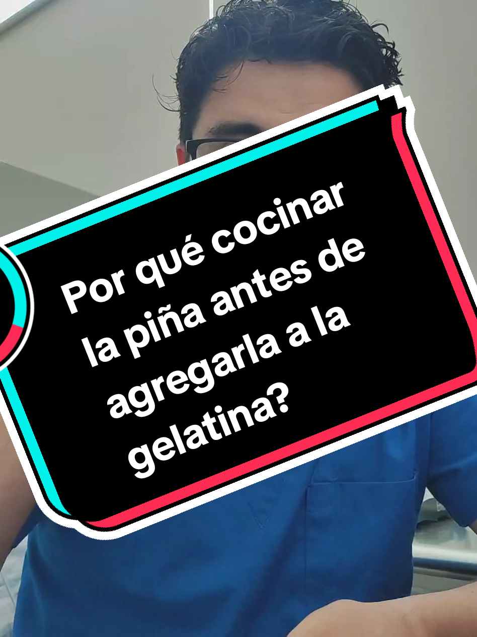 Por qué cocinar la piña antes de agregarla a la gelatina? La piña contiene bromelina una proteína que rompe proteínas como la del colageno que permite que la gelatina forme su red semisolida. #mundonaat #quimica #bioquimica #ciencia #biologia 