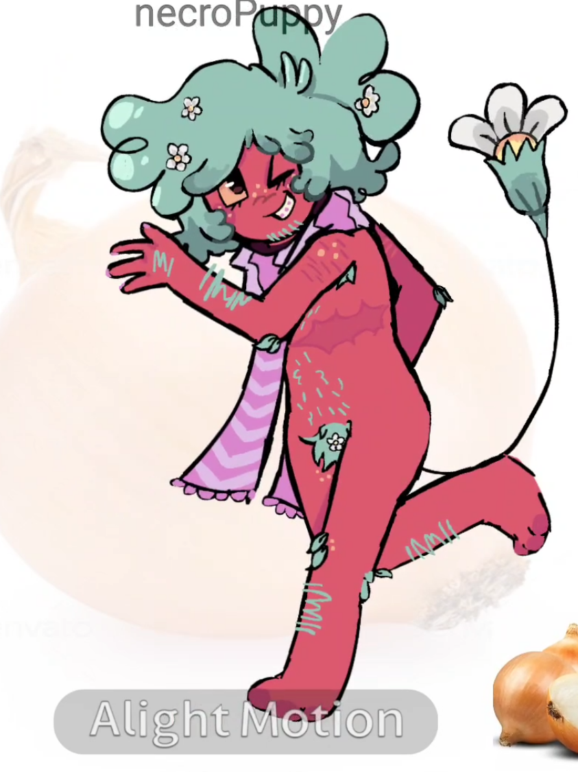 Onion meme !  . .  .  .  .  #dandysworld #animation #vee #sprout #pebble #shelly #dandy #astro #bassie #bobette 