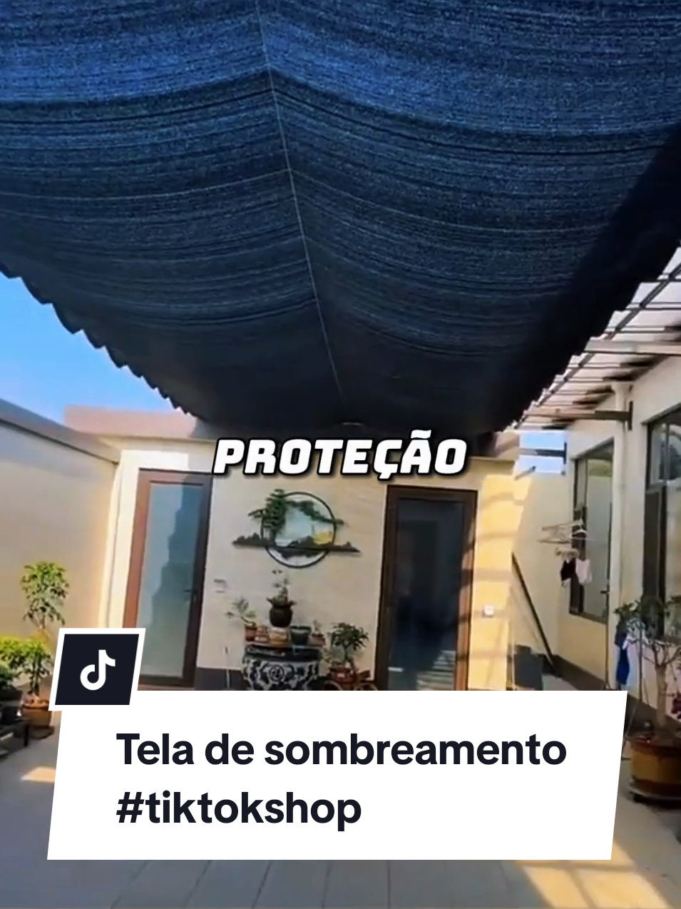 Mantenha sua área de fazer fresca e protegida com essa super tela de sombreamento! #piscina #areadelazer #tela #sombra #tiktokshop 
