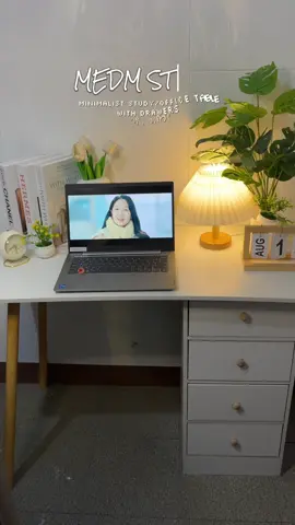 Minimalist Study/Office Table with Drawer ✨🫶 @MEDM STORE  #studytable #officetable #aesthetictable #tiktokfinds #whiteaesthetictable