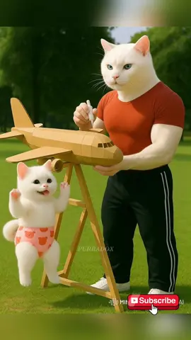 ✈️😢 Kitten’s Cardboard Plane Crashed… Dad Builds a Super Plane! 🚀✨   #cattales #catcartoon #catfunnyvideos #CuteCat #CatVideo #catdad #kittensoftiktok #funnyanimals #catlover #supercat 