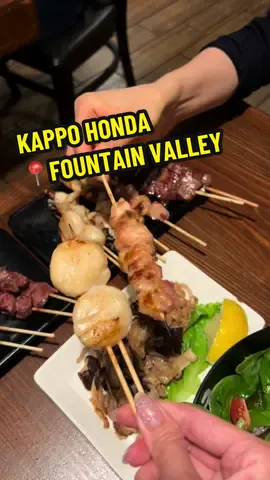 Izakaya date has never been better 🔥🔥 So yummy with their great selection of dessert too!! #kappohonda #izakaya #fountainvalley #izakayafood #kappohondayakatori 