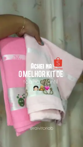 O melhor kit de toalha infantil!💗 #maternidade #maedemenina #rotina 