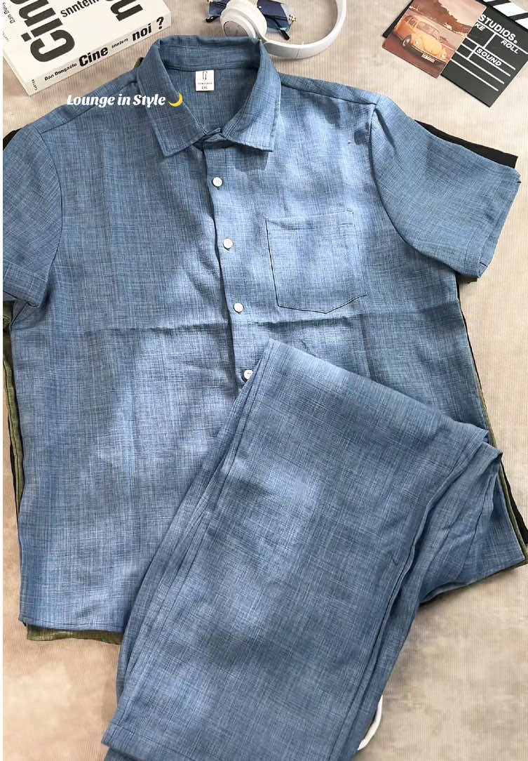 Easy, breezy comfort made for laid-back summer nights 🌴 #mensloungewear #pjsset #summeroutfit #casualcomfort #outfit 