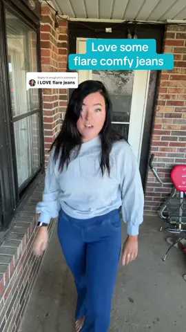 Replying to @krughzin this fall weather got me all in my feels today! #fallfashiontrends #momstyleoutfits #sahmoutfits #flarejeans #comfyjeans️ 