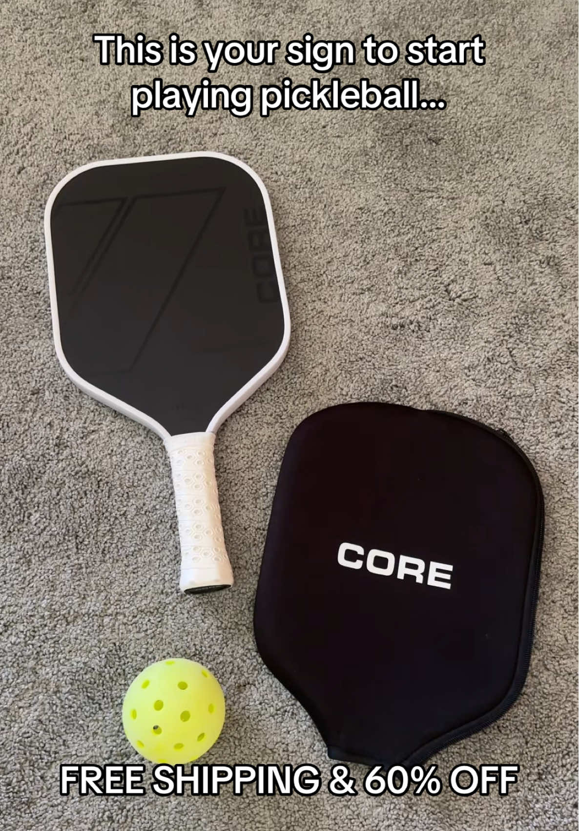 If you’ve been looking for a sign to start playing pickleball, this is it! This paddle is perfect for people just starting out or even for people who are just looking for a new paddle. Plus if you order it today you get a FREE GIFT!! Click the link above to buy yours before the sale ends!! @CORE Pickleball #pickleball #paddle #sign #sports #pickleballtiktok 