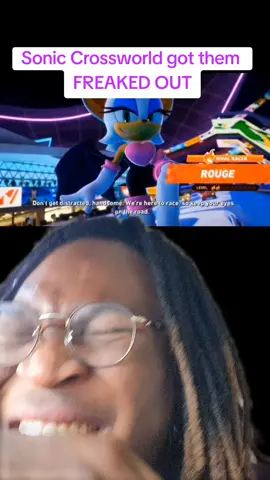 Sonic Crossworlds racing is funny with this dialouge. Sonic and Rouge are my favorite dynamic. For clarification I don't ship em but I do find their flirtatious interactions hilarious everytime. #blackpurist #sonic #sonicthehedgehog  #rougethebat  #soniccrossworlds 