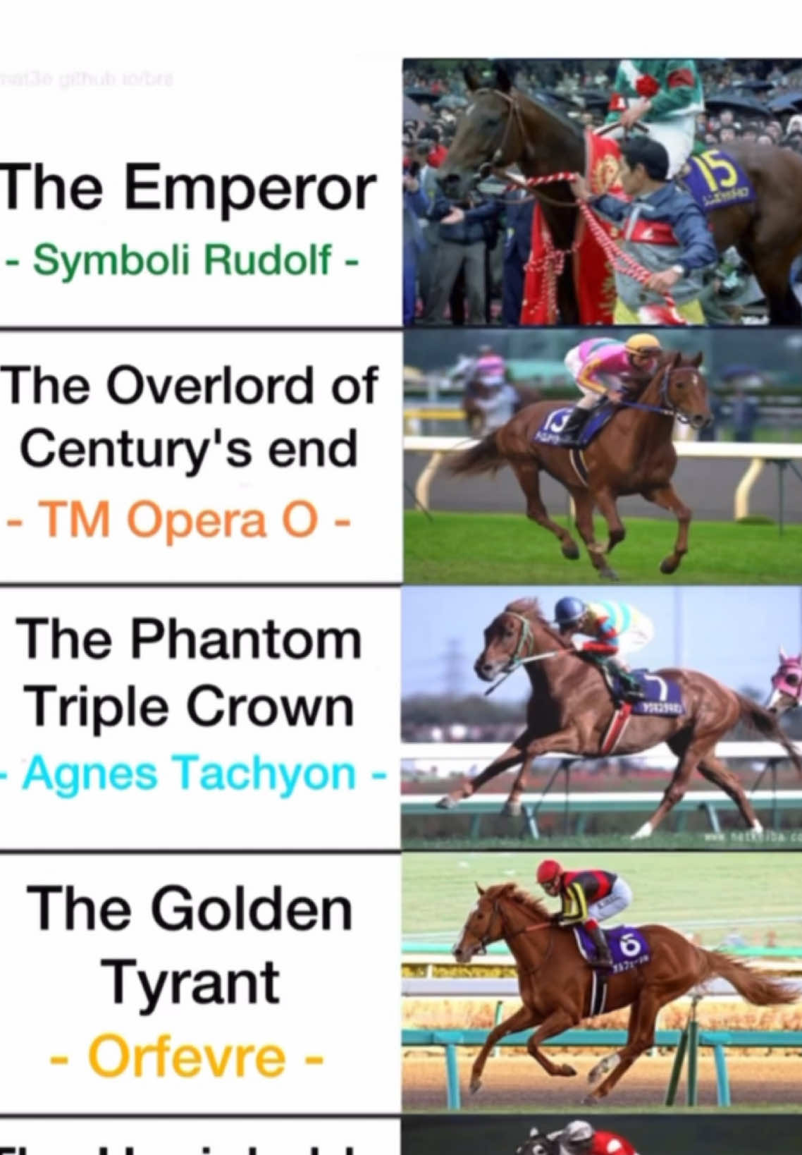 The Japanese really cooking hard with the horses nicknames. And of course there are more. #umamusume #umamusumeprettyderby #racehorses  #racehorse 