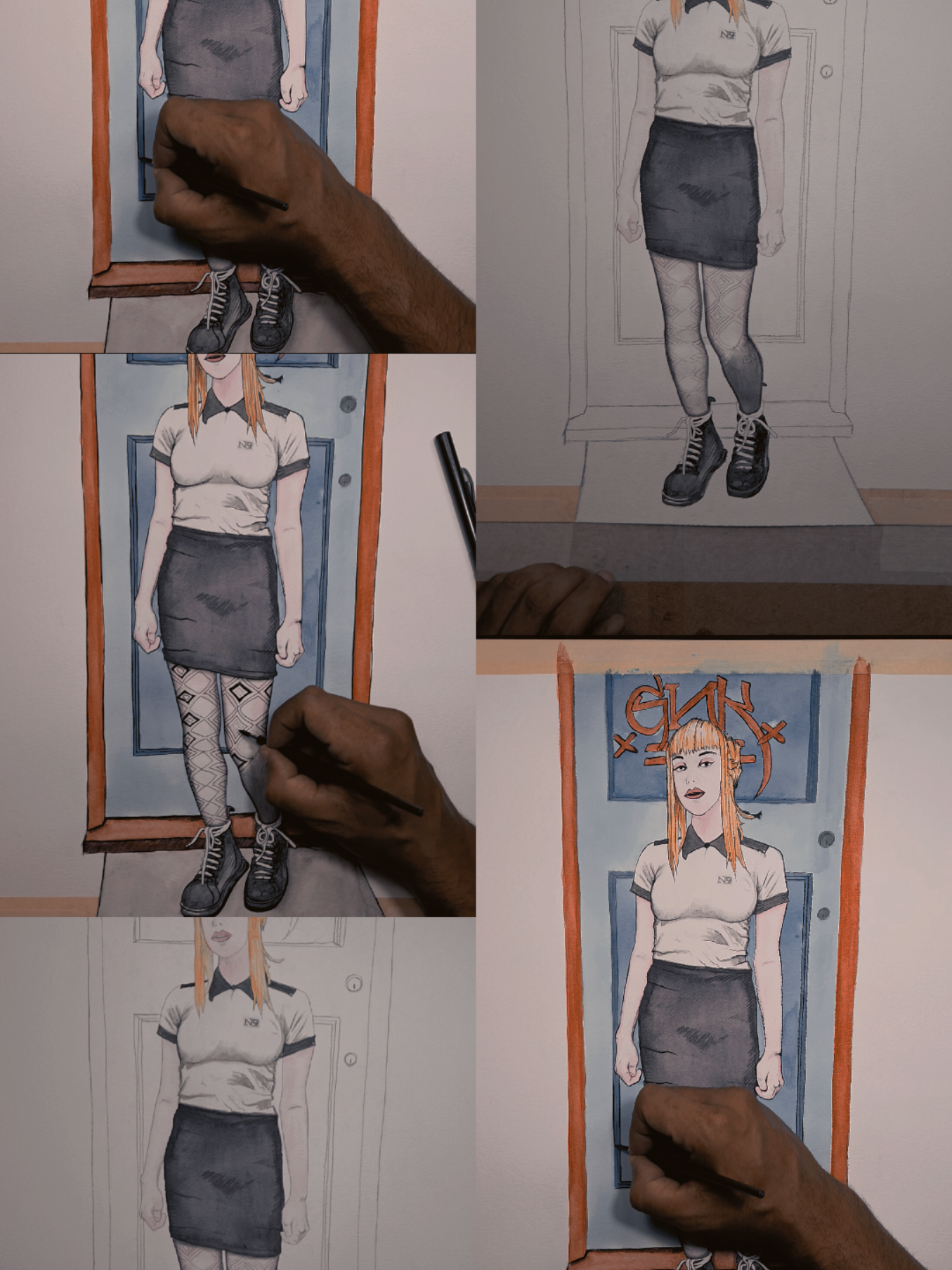 My first time inking a drawing with a fountain pen. almost done🙃 #watercolor #mixedmedia #art #painting #watercolorsketch 