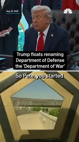 President Trump Monday tossed out the idea of renaming the Department of Defense as the 'Department of War' #trump #dc