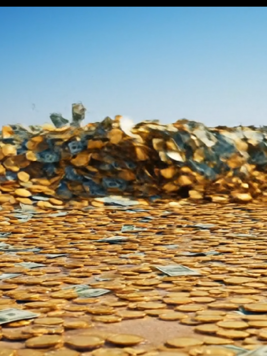 Satisfying ASMR videos of Dollar's and Gold coins 💵 🪙 💰  #ASMR #waves #dollar #goldcoin #ai