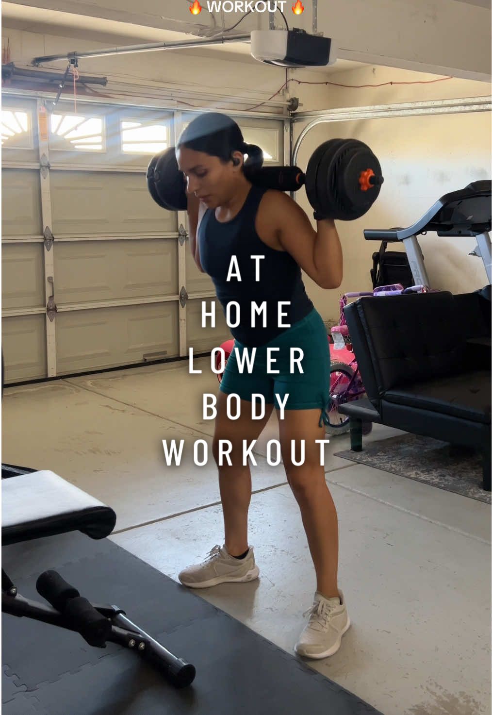 At home lower body workout 🏋️‍♀️ I’m a little under the weather but we still got it done 💪 #workoutwithme #lowerbodyworkout #legday #athomeworkouts #fyp 
