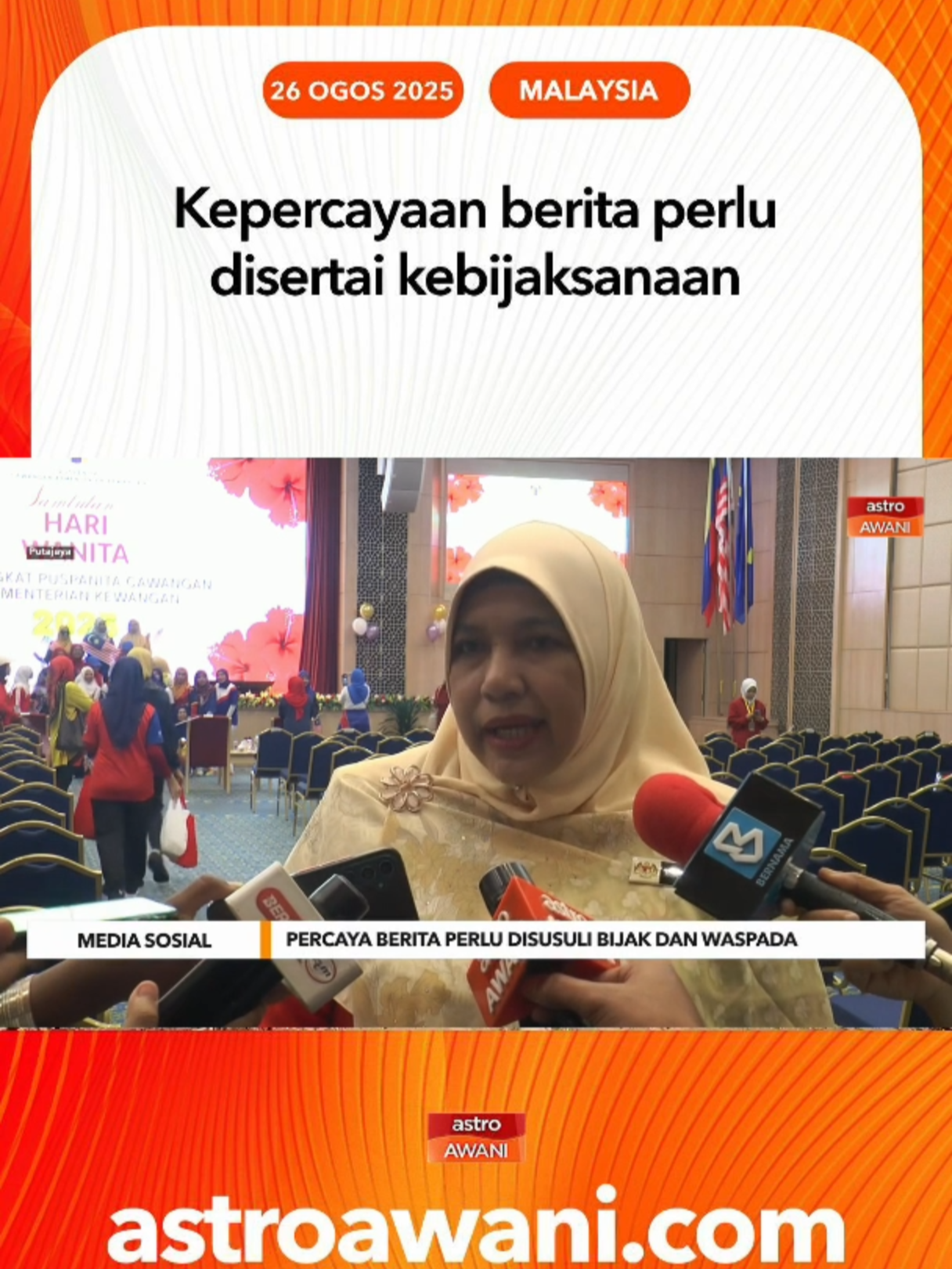 Kepercayaan terhadap sesuatu kandungan berita dianggap subjektif. Namun, masyarakat disarankan agar lebih bijak menilai maklumat terutama di media sosial, susulan lambakan berita palsu yang semakin kerap mendapat perhatian berbanding laporan sahih daripada media arus perdana. #AWANInews