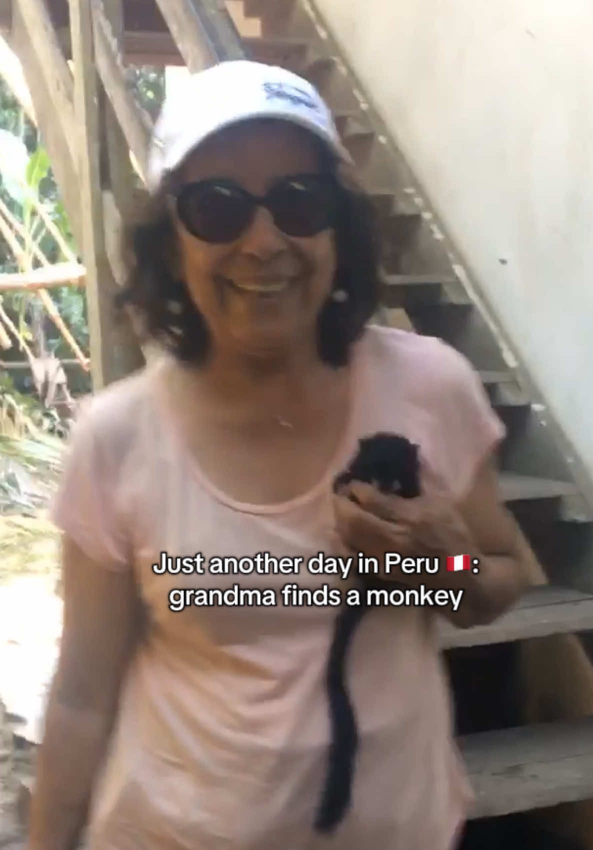 Same energy as making friends with a cat… just jungle edition🐒😂  Sometimes I forget that she’s just a girl from la selva 🌿🌺🌴✨ #TravelTok #Tarapoto #LaSelva #fyp #peru #funnyanimals #adventure 