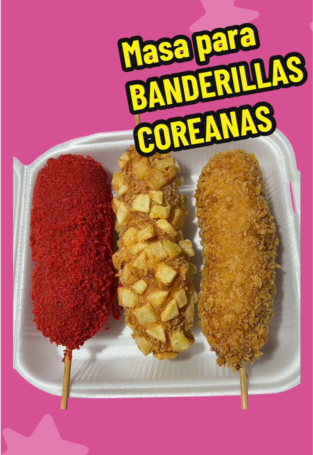 La mejor receta para hacer unas banderillas coreanas!! #banderillas #snackcoreano #banderillascoreanas #emprendimiento #corndogs 
