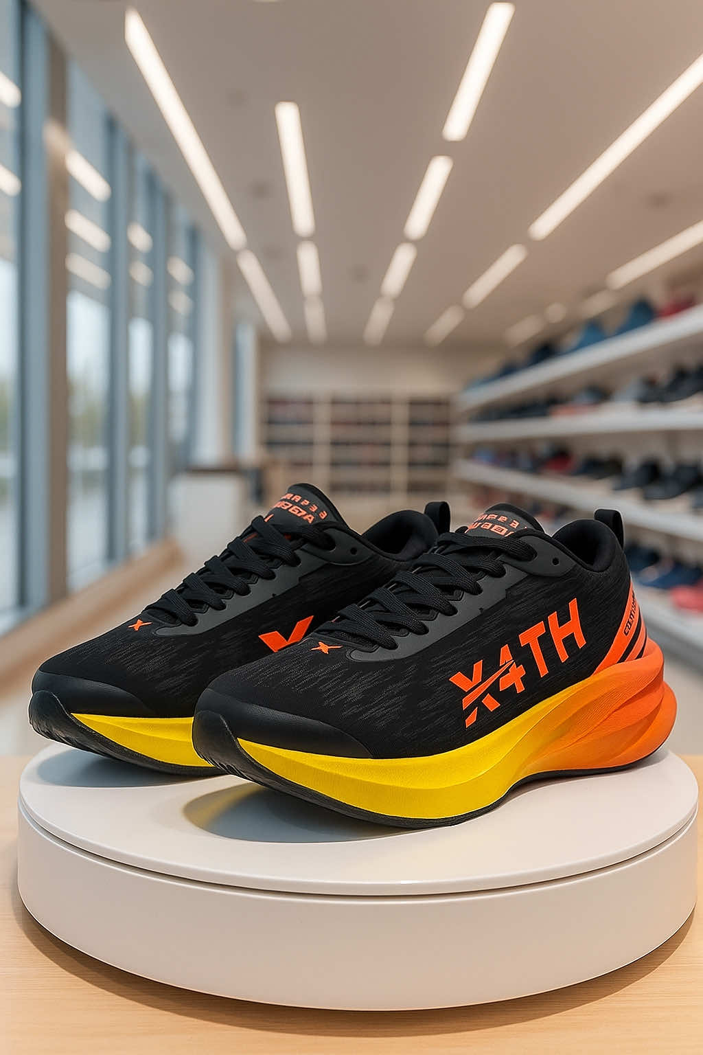 X-Fourth Hyperion Black Orange - Sepatu running Olahraga Daily Running Lari Sekolah Pria Wanita Sneakers Kasual Senam Fitness Gym Outdoor longrun pace #sepatu #sepatumurah #fyp 