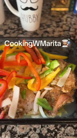 CookingW/Marita👩🏽‍🍳 I love cooking I’ll try recipes or I’ll make them up as I go!  Menu:  Roasted baked chicken/Wpeppers Au gratin broccoli and cheese      White rice  #comfortfood #fypシ゚viral #bakedchicken #augratinbroccoliandcheese #goodeating 