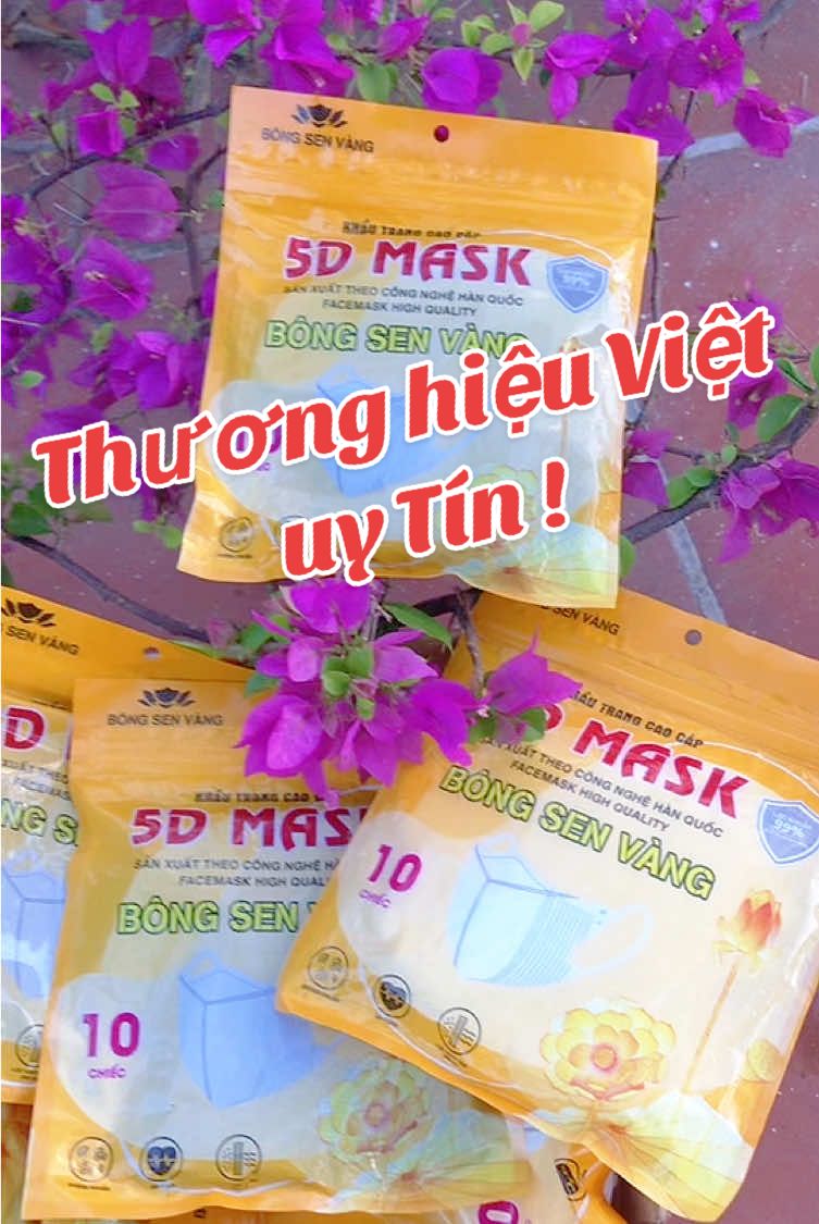 Khẩu Trang 5d bông sen vàng thương hiệu Việt uy Tín #khautrangbongsenvang5d #khautrang5d #xuhuong #muataitiktokshop #bongkhautrang 