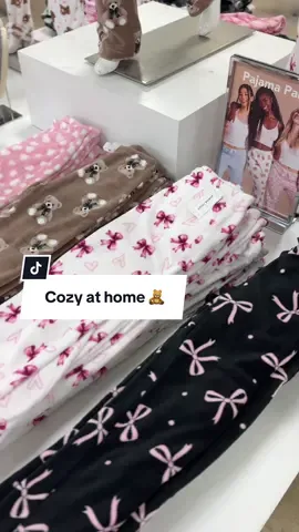 Cozy mornings in our plush pajama pants 🍂🧸☕️ #pajamasets #pajamas #cozyathome #fallpajamas #pjs 
