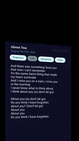 About you🥀 #music #lyrics #aboutyou #the1975 #foryou 