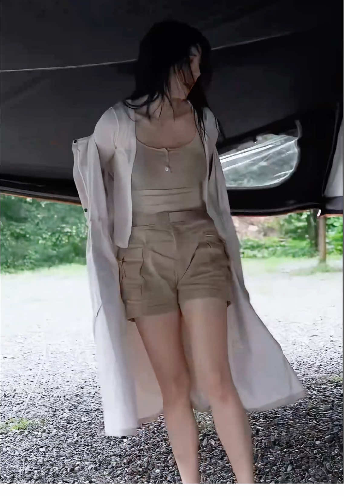 CAMPING IN HEAVY RAIN WITH A NEW TENT TRAILER #kirincamp #solocamping #camping #campingwithdogs #relaxing