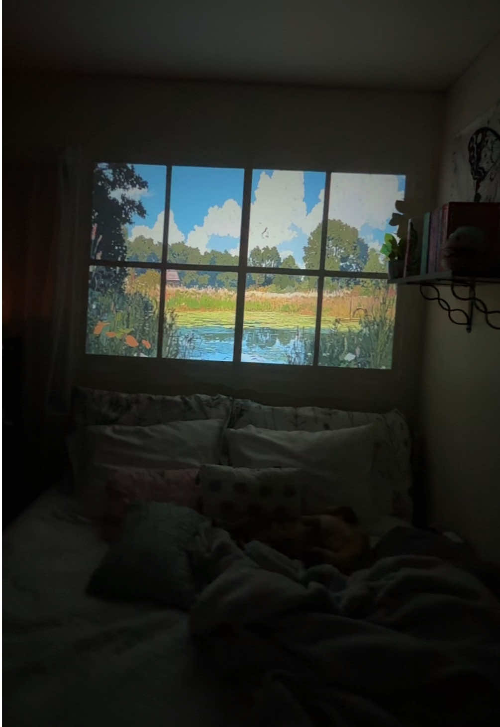 Replying to @bgc LOVE casting windows on my wall 🙌🏾🙌🏾 #trending #projectorforbedroom #roomfinds #movienight #windowprojector 