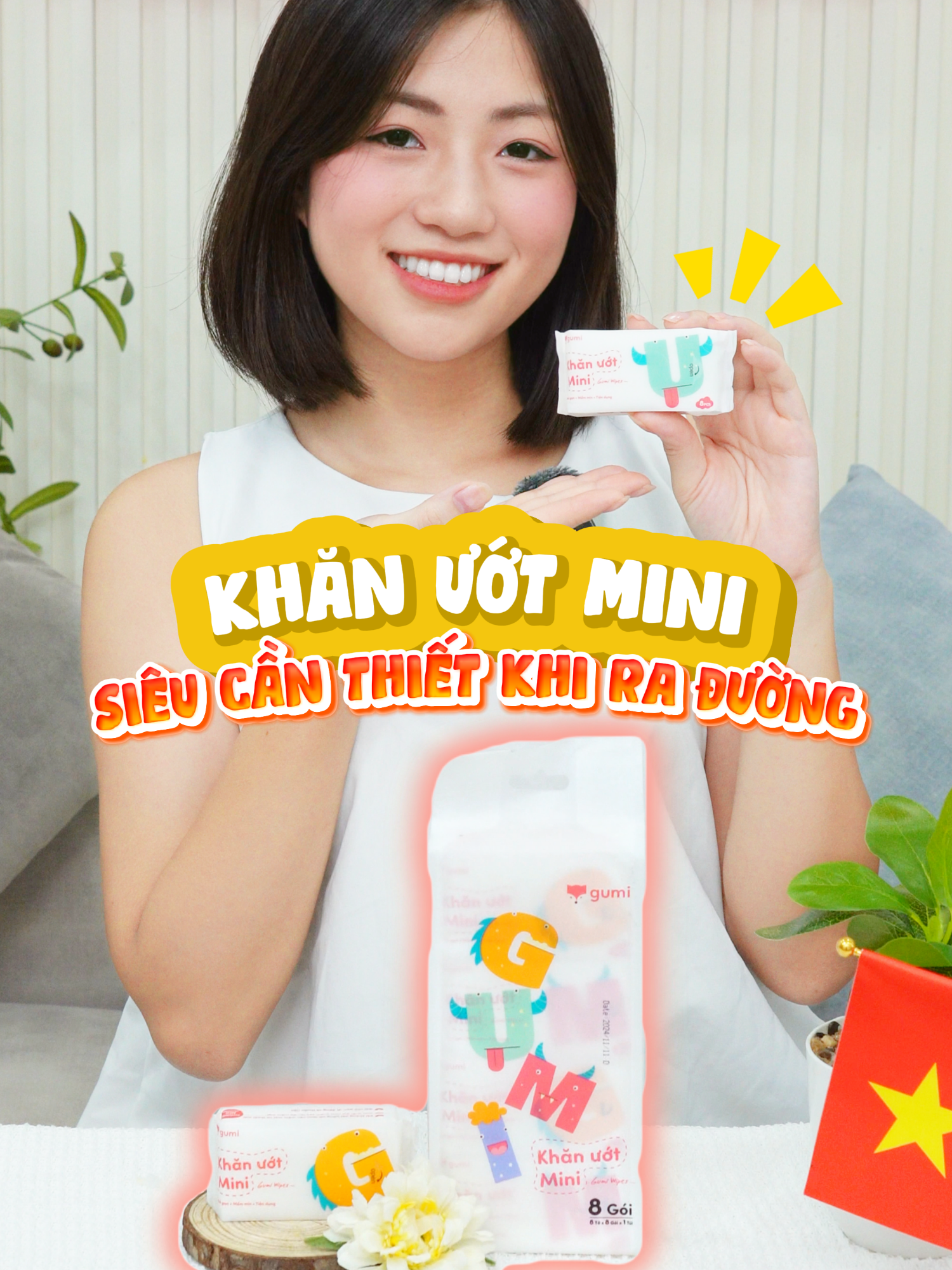 Bé bé xinh xinh, dùng là nghiện. Khăn ướt mini Gumi deal hời giá tốt #khanuotmini #khanuotminigumi #gumi #hottrend #hangtieudung #fyp