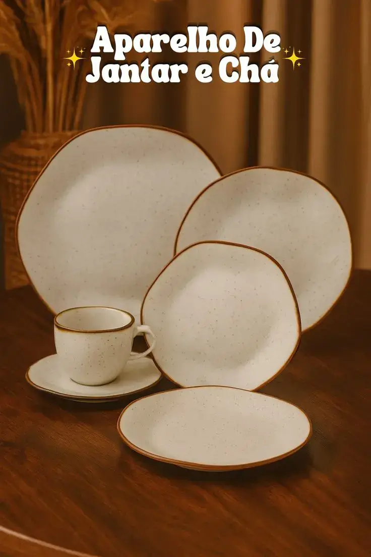 Aparelho de Jantar e Chá Ryo Maresia Oxford – 20 Peças em Porcelana #tiktok # #MesaPosta #DecoracaoMesa #MesaLinda 