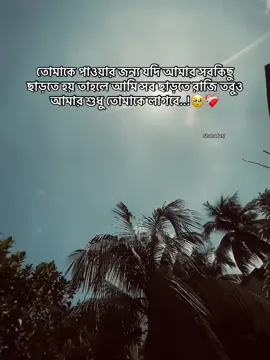 তোমাকে পাওয়ার জন্য যদি আমার সবকিছু ছাড়তে হয় তাহলে আমি সব ছাড়তে রাজি তবুও আমার শুধু তোমাকে লাগবে..!🥹❤️‍🩹#fyp #viral #caption #song #uy 