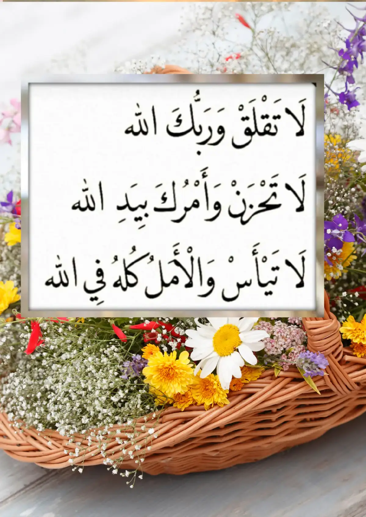 #لاتقلق و ربك الله ، ولا تحزن وأمرك بيد الله ، ولا تيأس والأمل كله في الله. #
